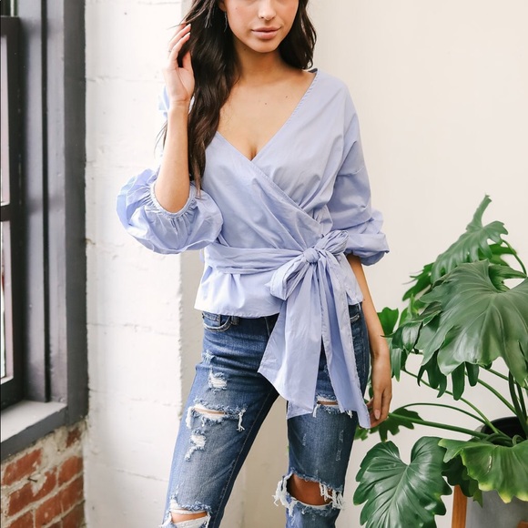 Tops - Top with wrap around bow